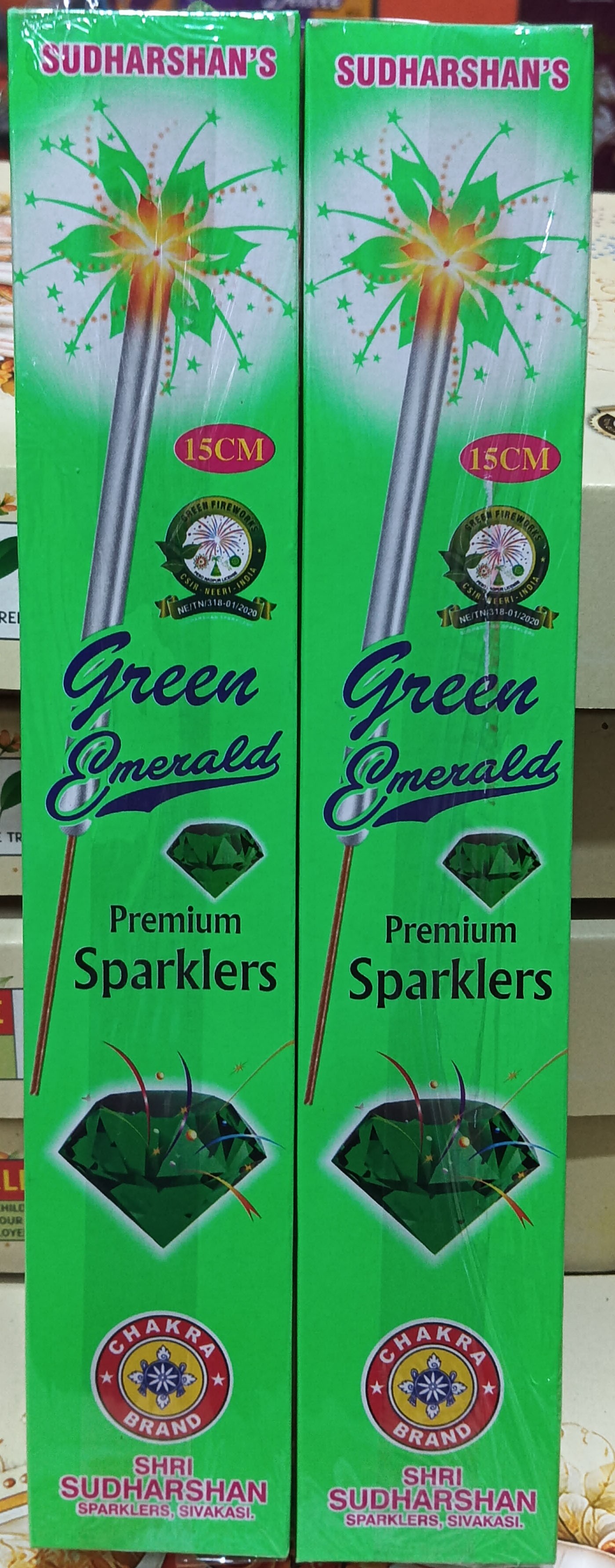 15 cm Green Sparklers